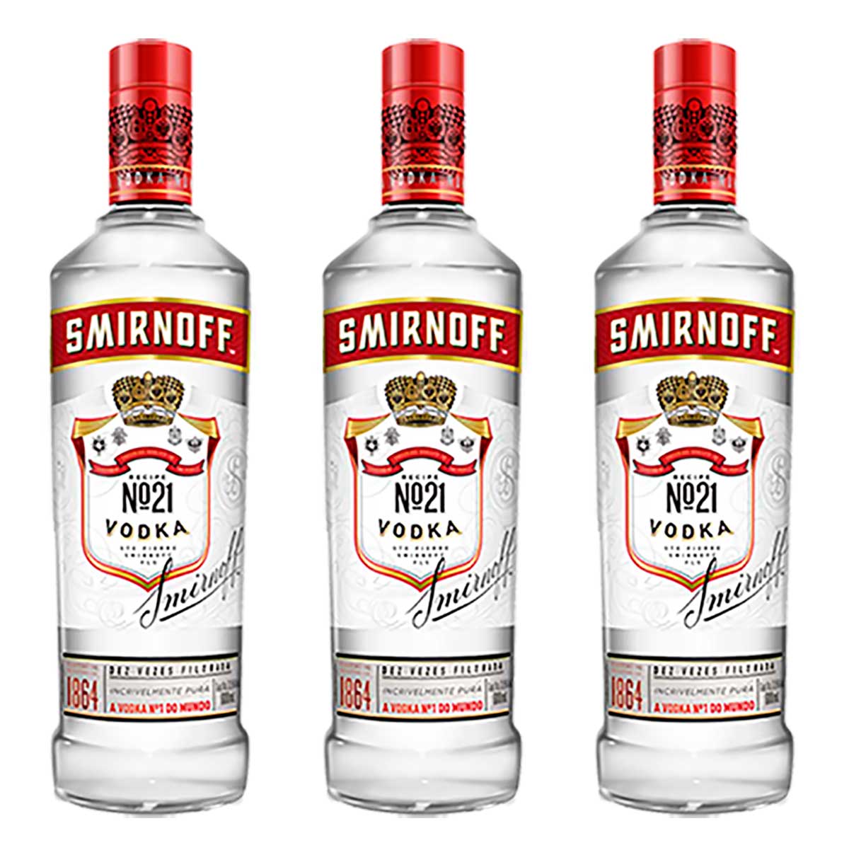 Vodka Smirnoff 600ml - 3 Unidades