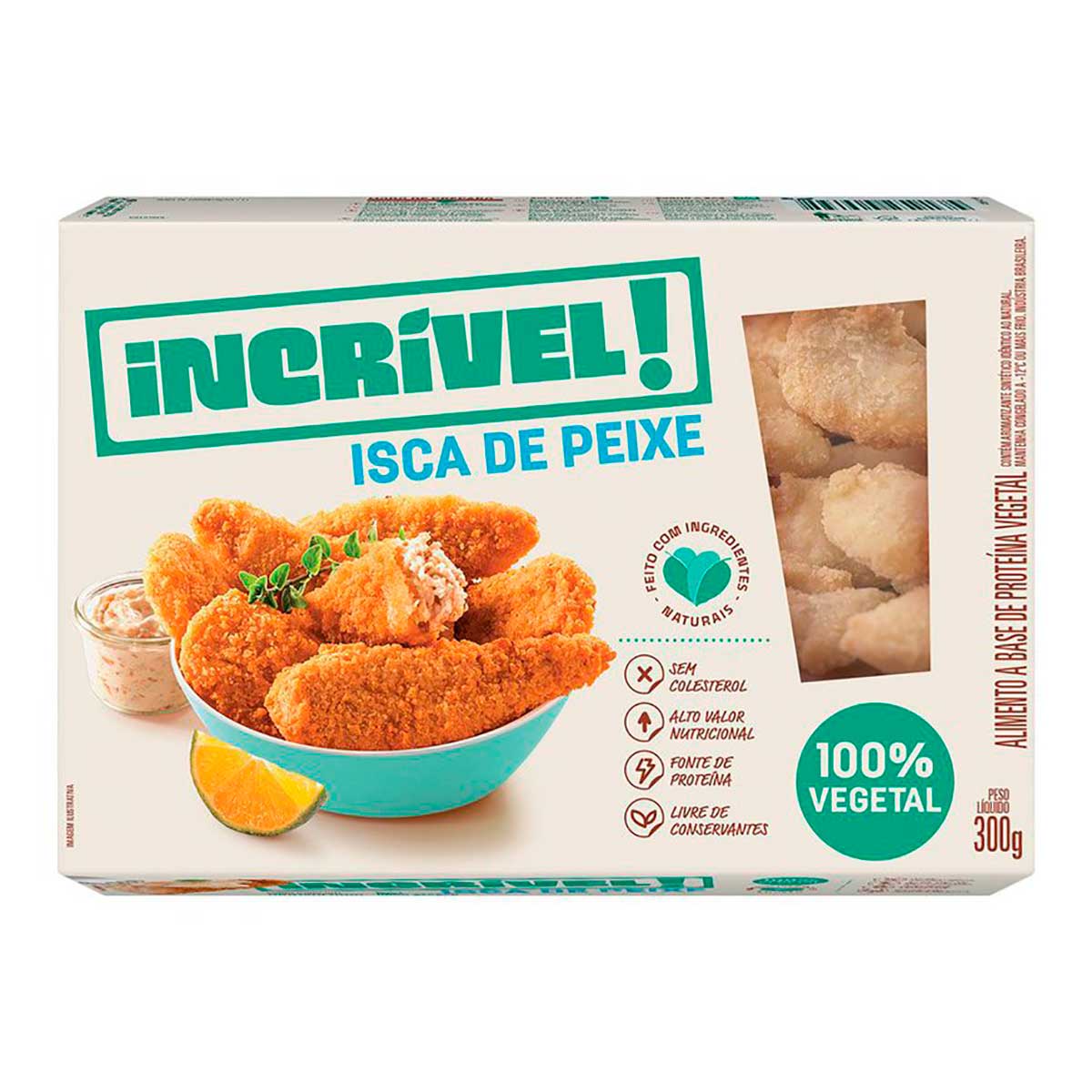 Isca de Peixe Incrível! 100% Vegetal 300g