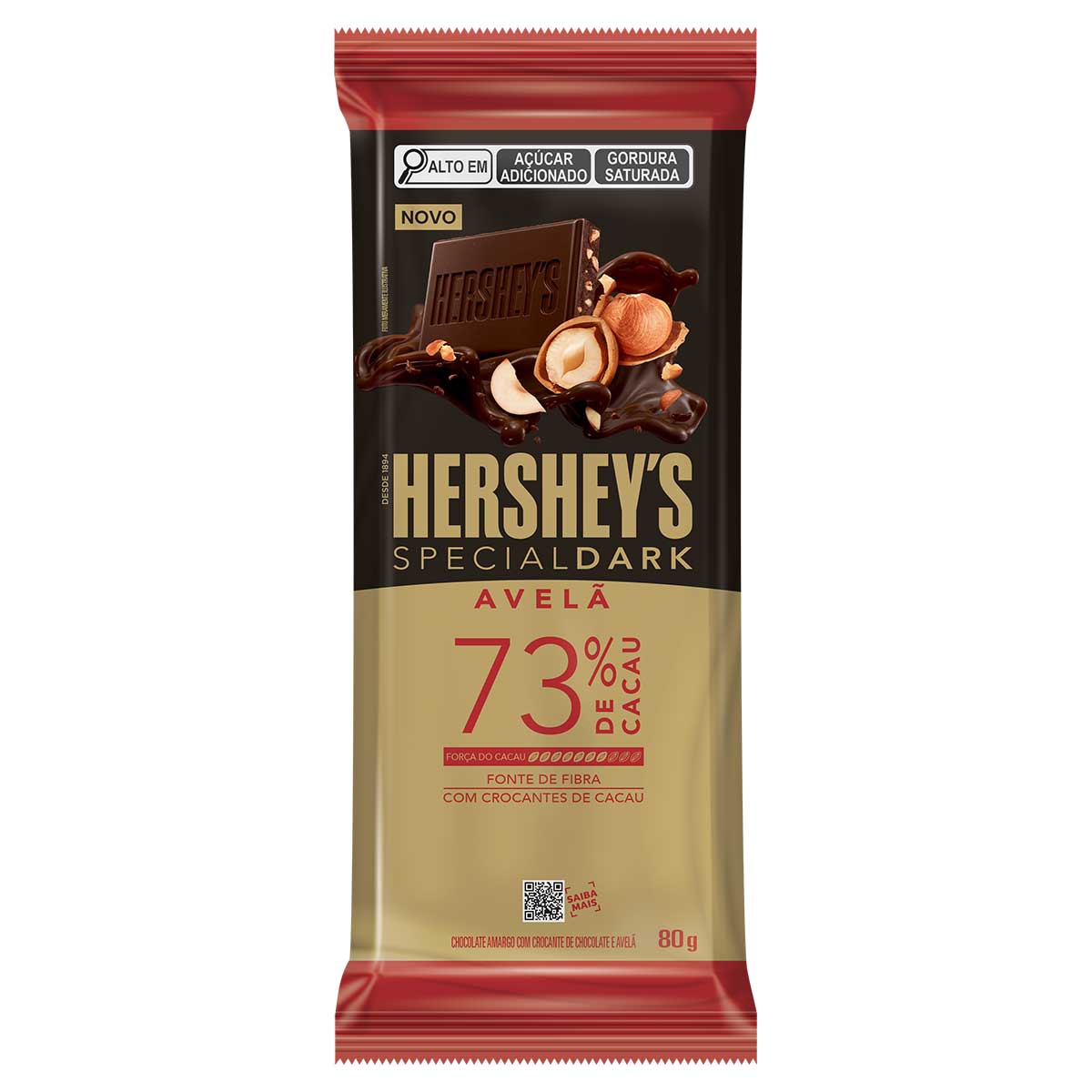 Chocolate Amargo 73% Cacau Avelã Hershey's Special Dark 80g
