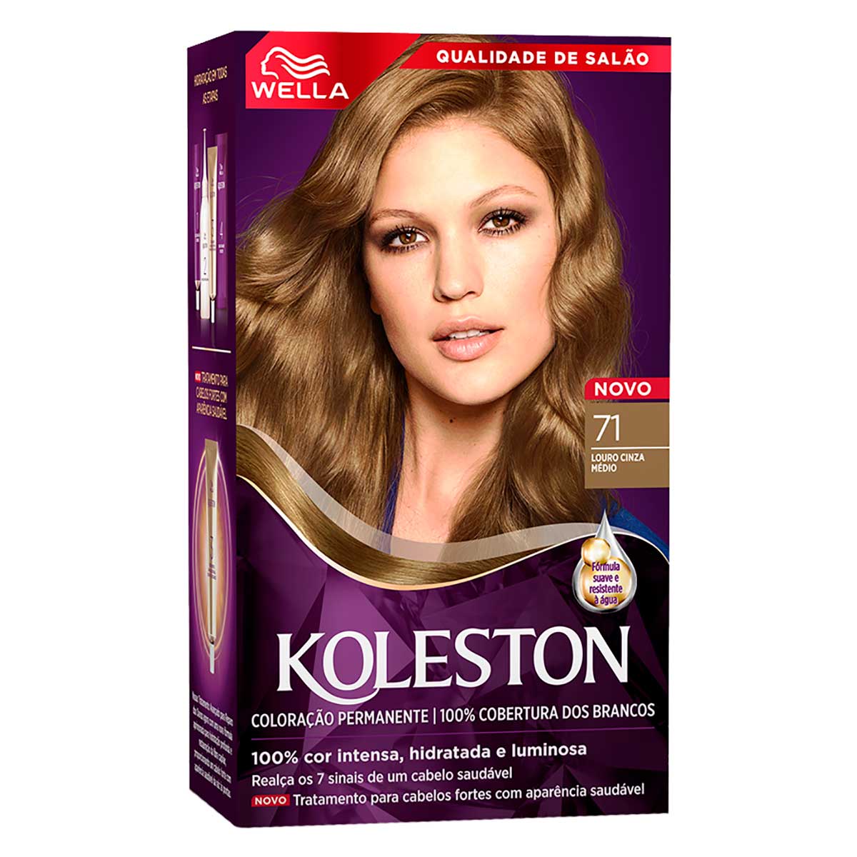 Kit tintura 71 louro cinza médio Wella Koleston