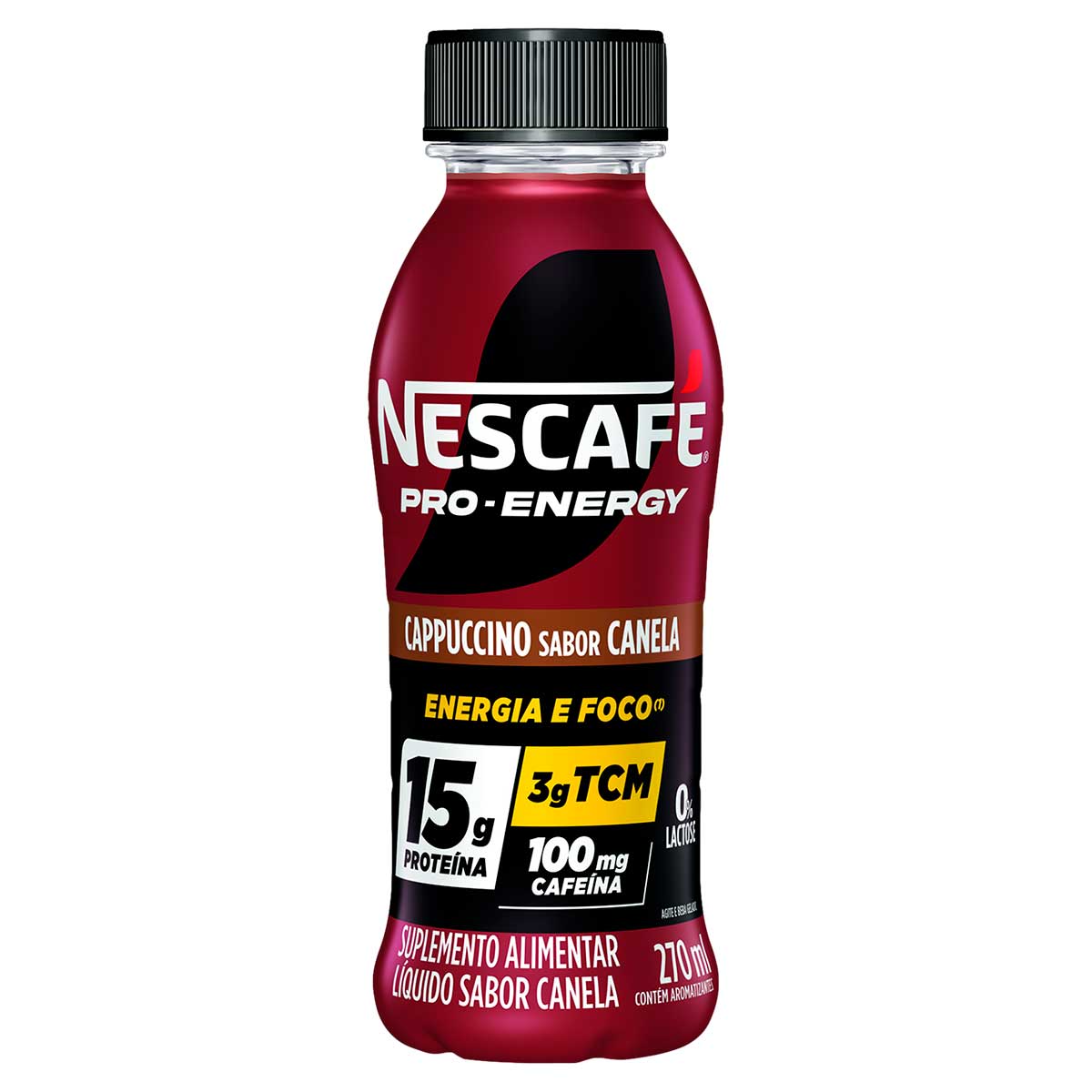 Suplemento Alimentar Líquido Cappuccino Canela Zero Lactose Nescafé Pro-Energy Frasco 270ml