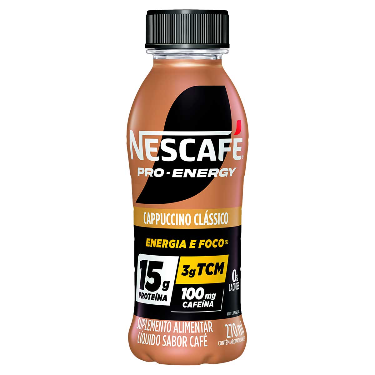 Suplemento Alimentar Líquido Cappuccino Clássico Zero Lactose Nescafé Pro-Energy Frasco 270ml