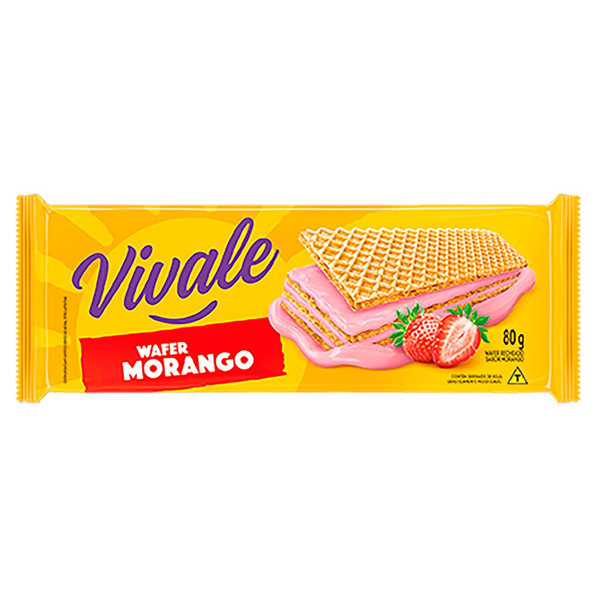 Biscoito Wafer Recheio Morango Vivale 80g