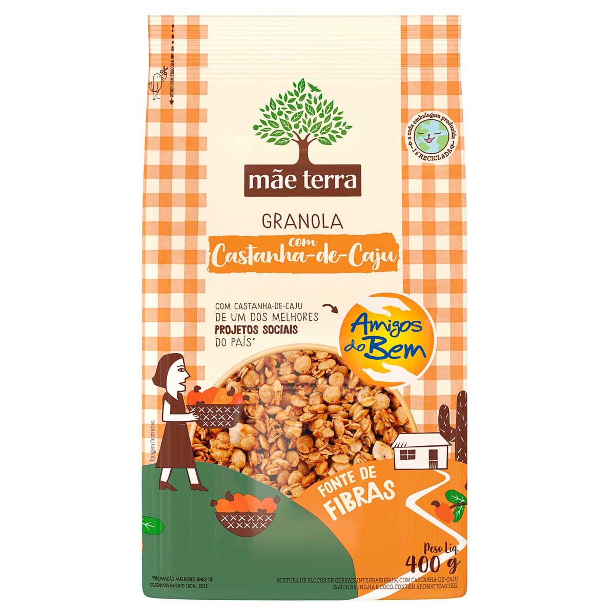 Granola mãe terra Castanha-de-caju Amigos do Bem 400 g
