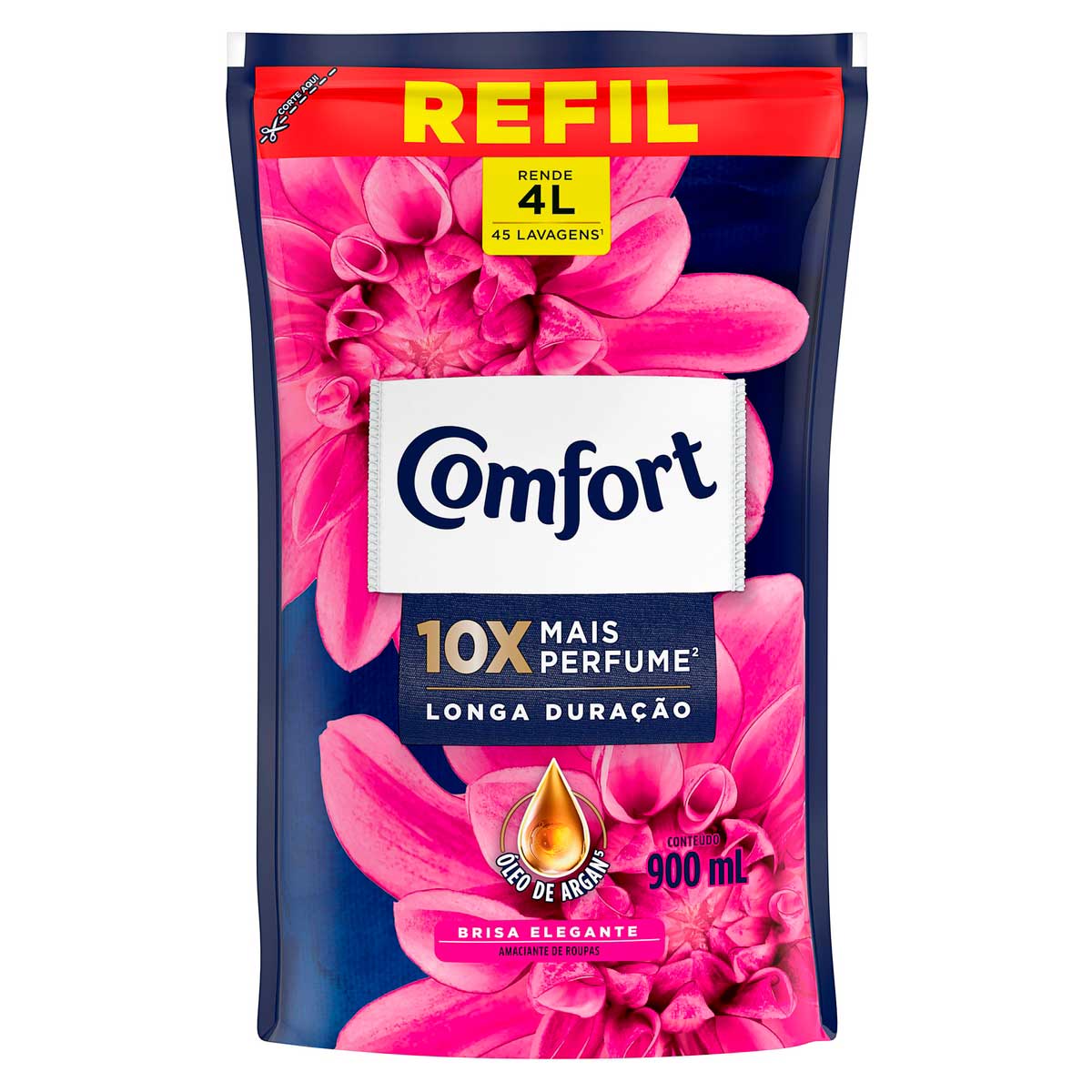 Amaciante de Roupa Brisa Elegante Comfort Sachê 900ml Refil