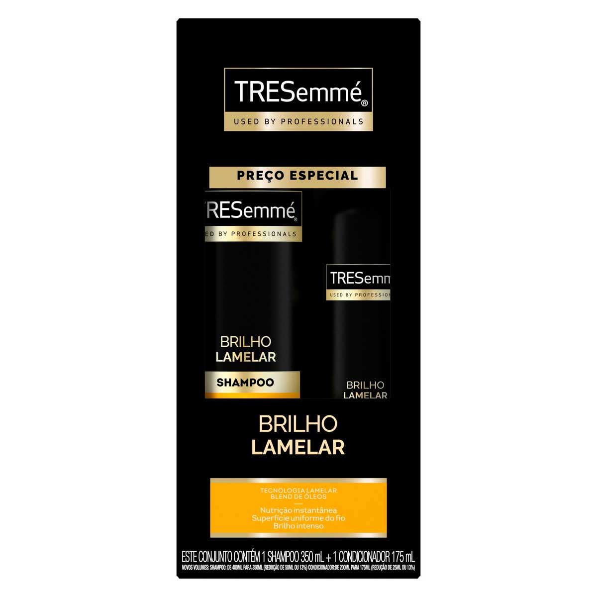 Kit Shampoo 350ml + Condicionador 175ml Tresemmé Brilho Lamelar