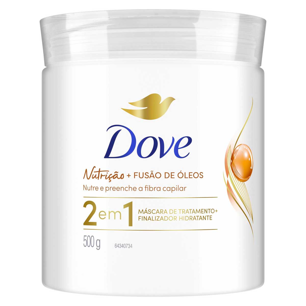 Máscara de Tratamento + Finalizador 2 em 1 DOVE Nutrição + Fusão de Óleos 500g