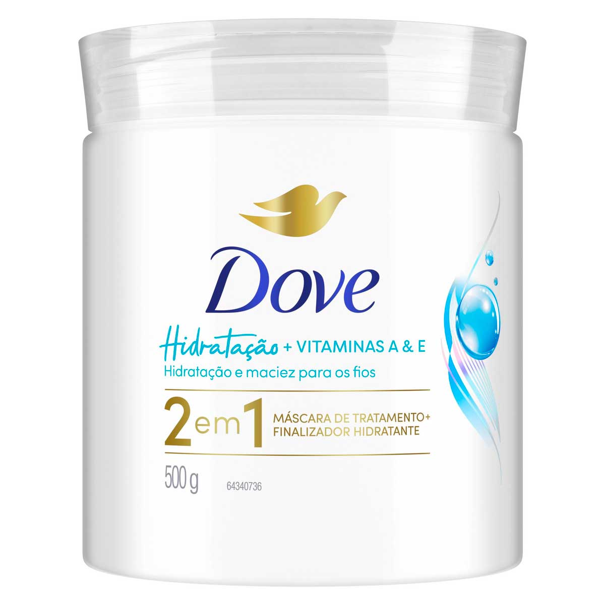Máscara de Tratamento + Finalizador 2 em 1 DOVE Hidratação + Vitaminas 500g