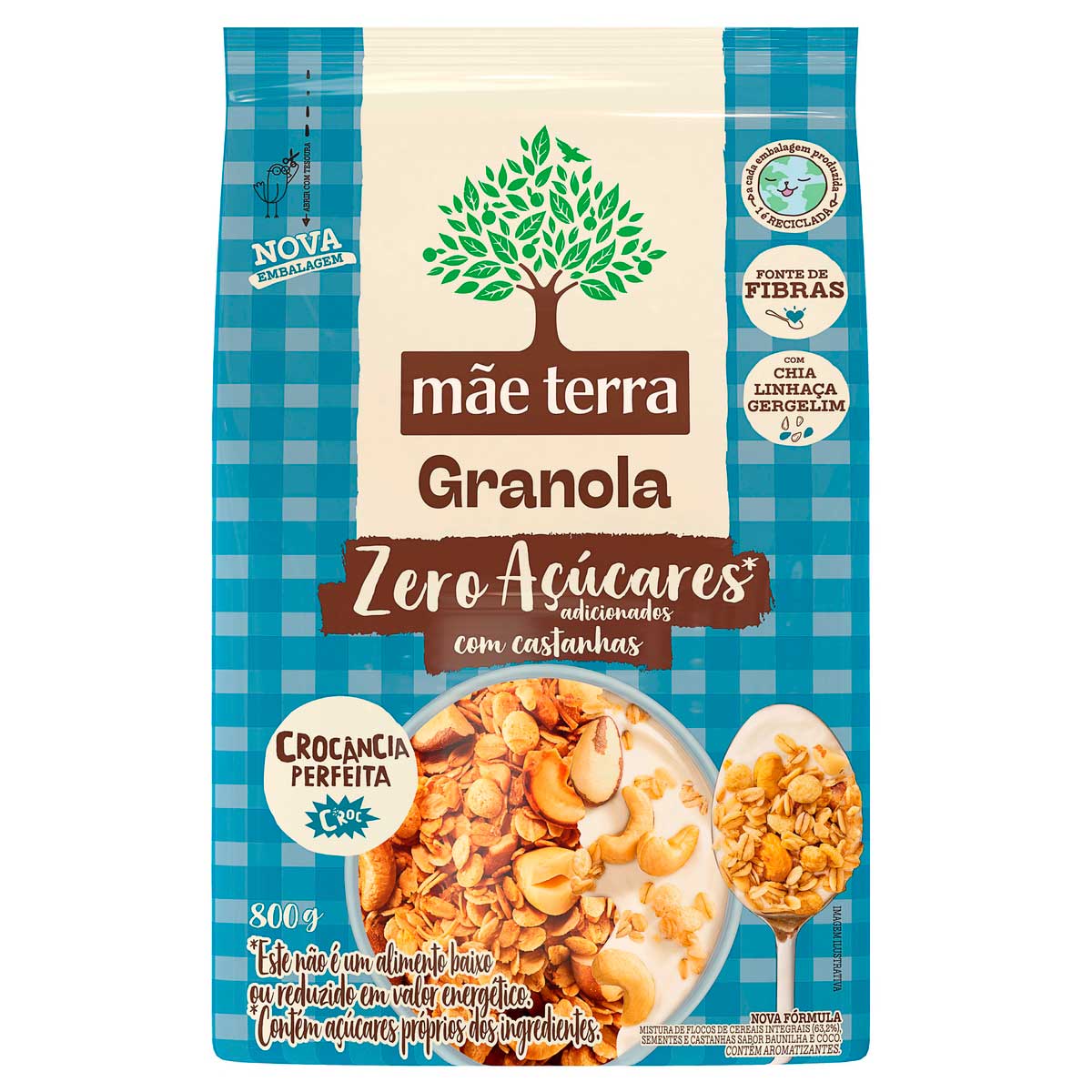 Granola Mãe Terra Tradicional Zero Açúcares 800g