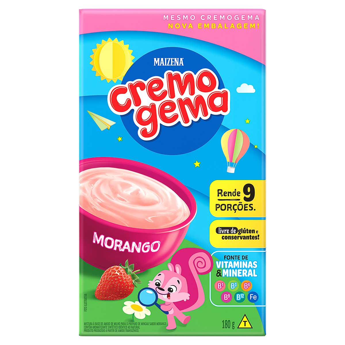 Mingau Morango Maizena Cremogema 180 g