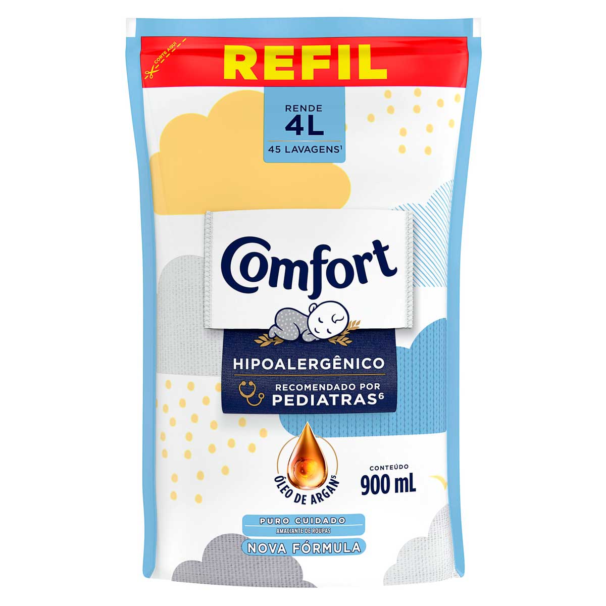 Amaciante Concentrado Comfort Puro Cuidado Refil 900ml