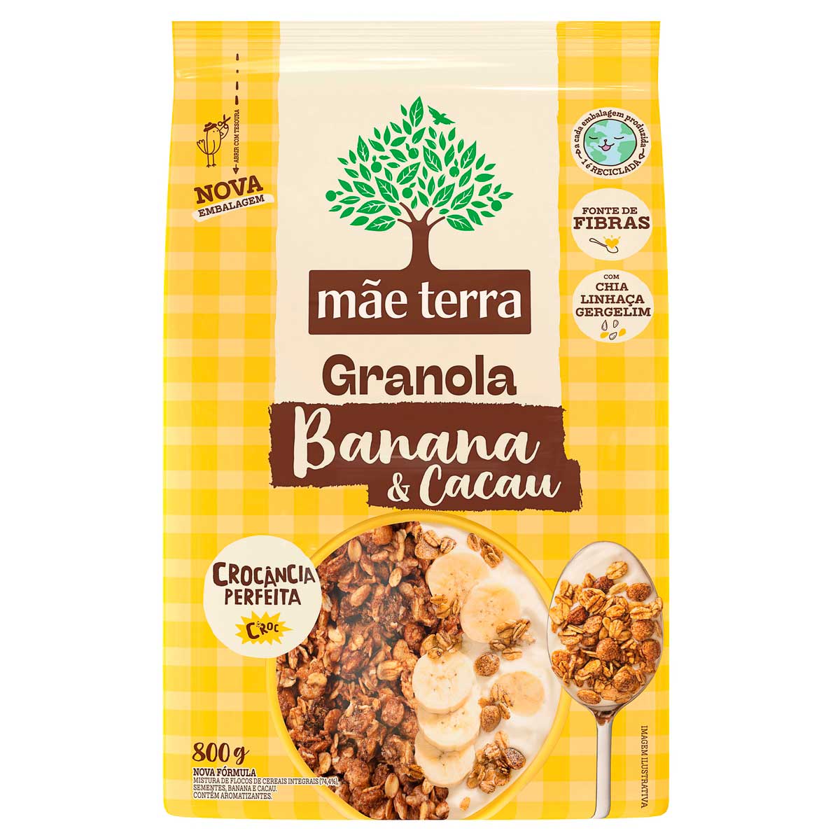 Granola Mãe Terra Banana e Cacau 800g