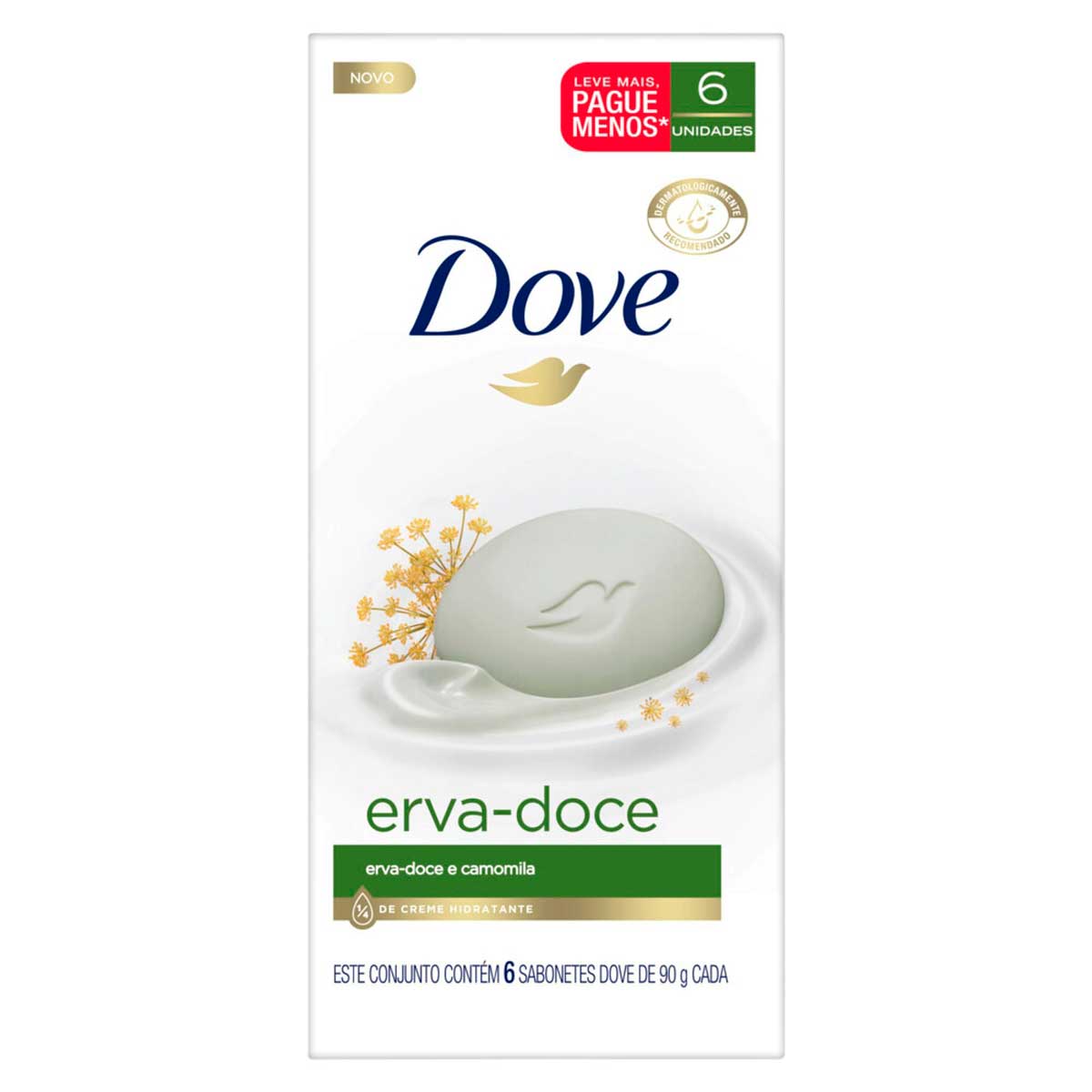 Sabonete em Barra Erva-Doce e Camomila Dove Pack Caixa 6 Unidades