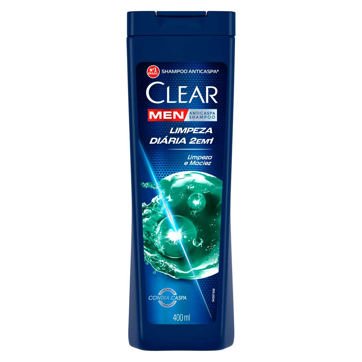 Shampoo Anticaspa Clear Men Limpeza Diária 2 em 1 400ml