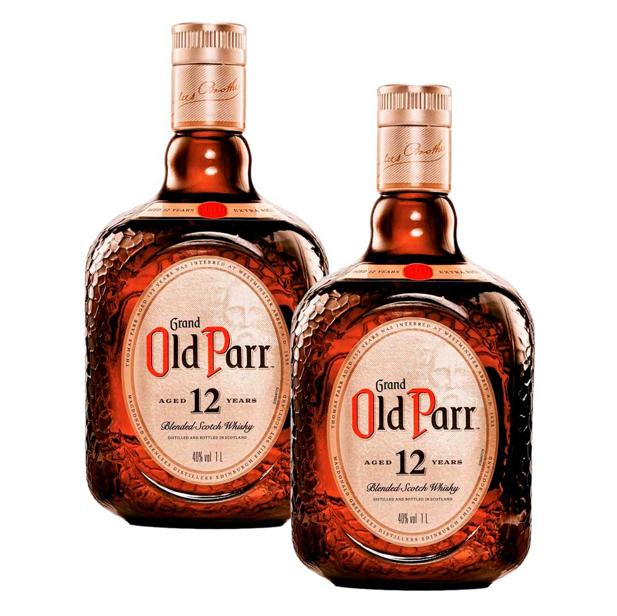 Whisky Escocês Blended 12 Anos Grand Old Parr Garrafa 1L com 2 unidades