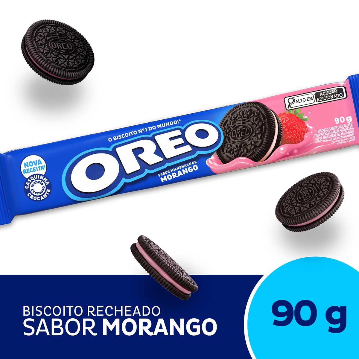 Biscoito Recheado Oreo Milkshake De Morango 90g