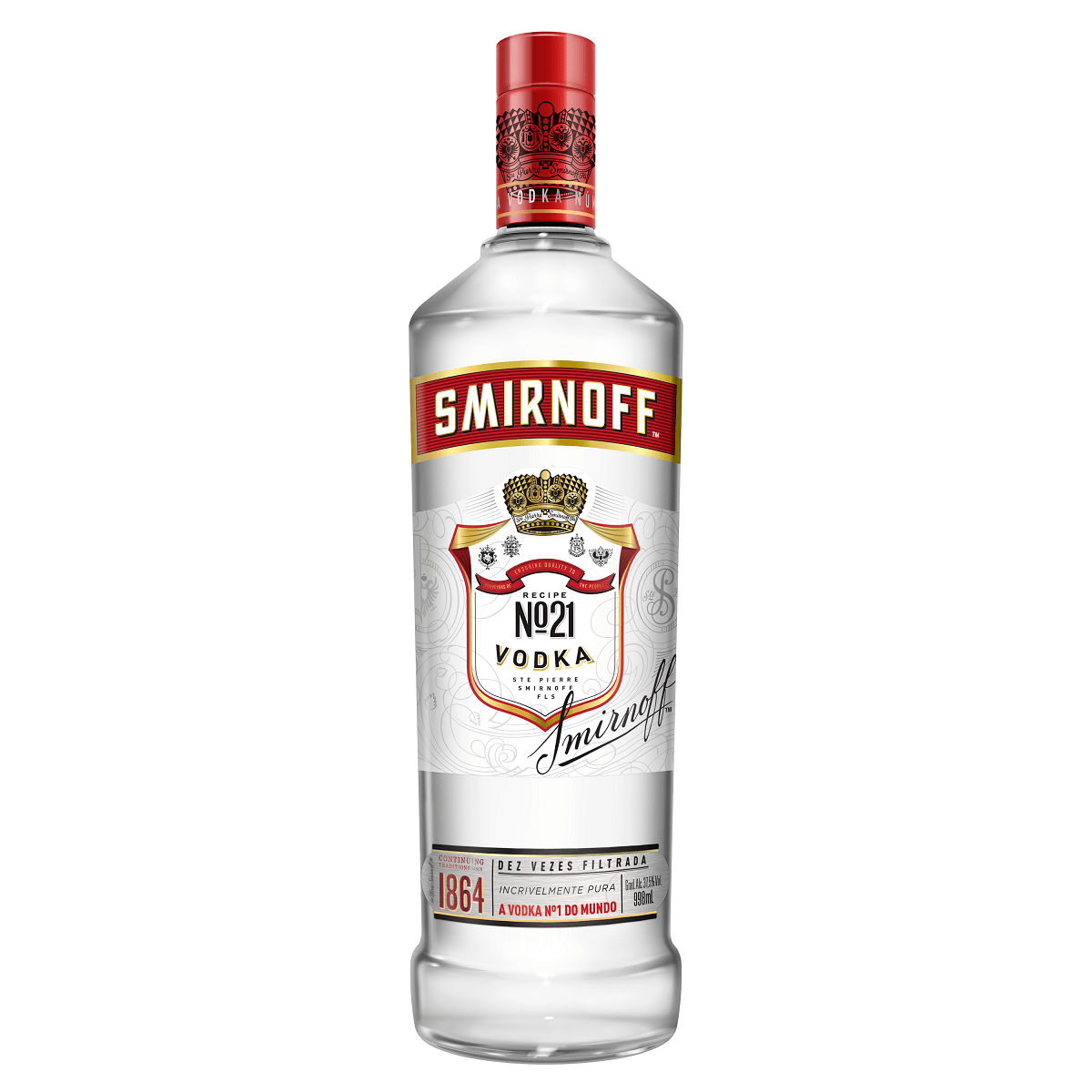 Vodka Destilada Smirnoff Garrafa 998ml