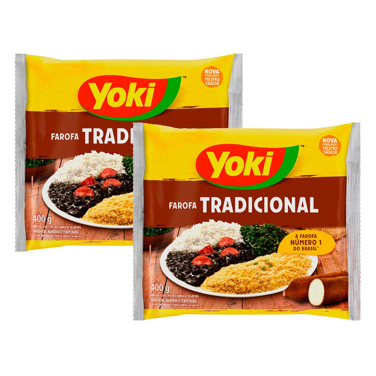 Farofa de Mandioca Tradicional Yoki 400g 2 Unidades
