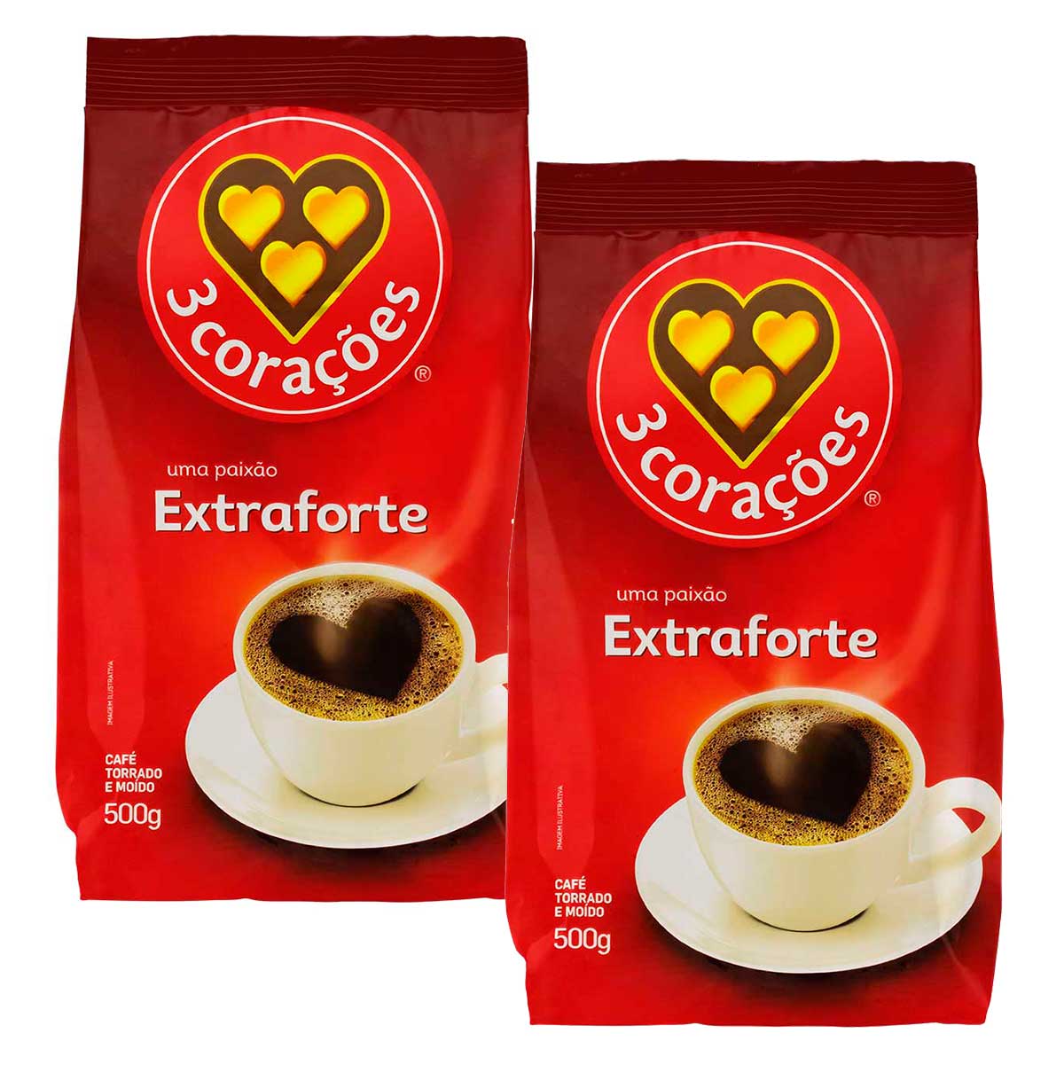 Café em Pó Extraforte 3 Corações 500g 2 Unidades
