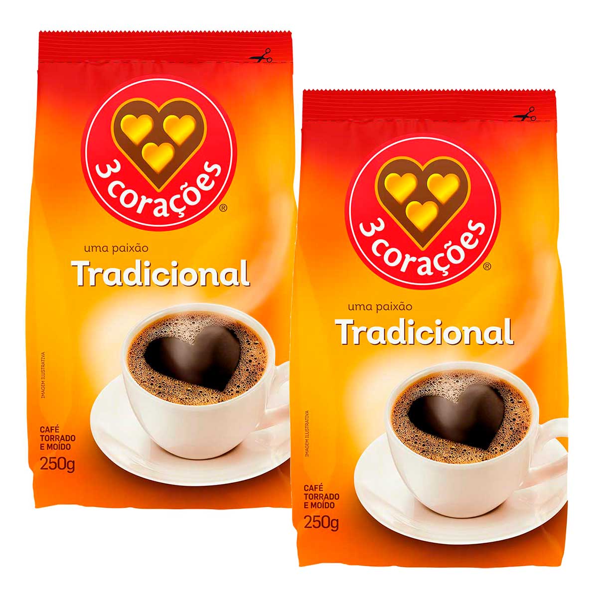 Café Almofada 3 Corações 250g 2 Unidades
