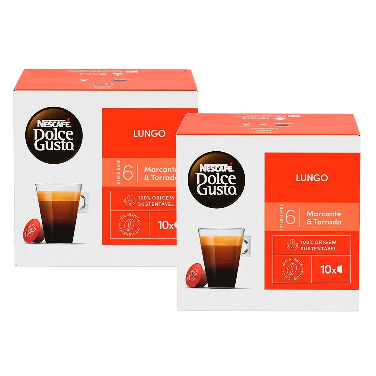 Café em Cápsula Nescafe Dolce Gusto Lungo 10 Cápsulas 2 Unidades