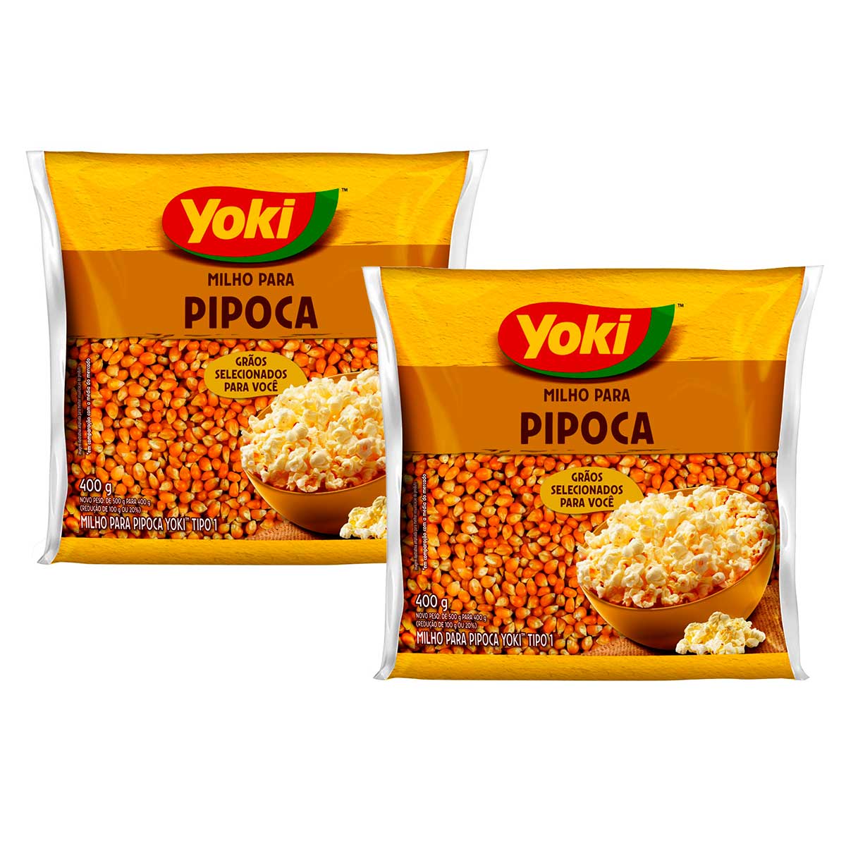 Milho para Pipoca Tipo 1 Yoki 400g 2 Unidades