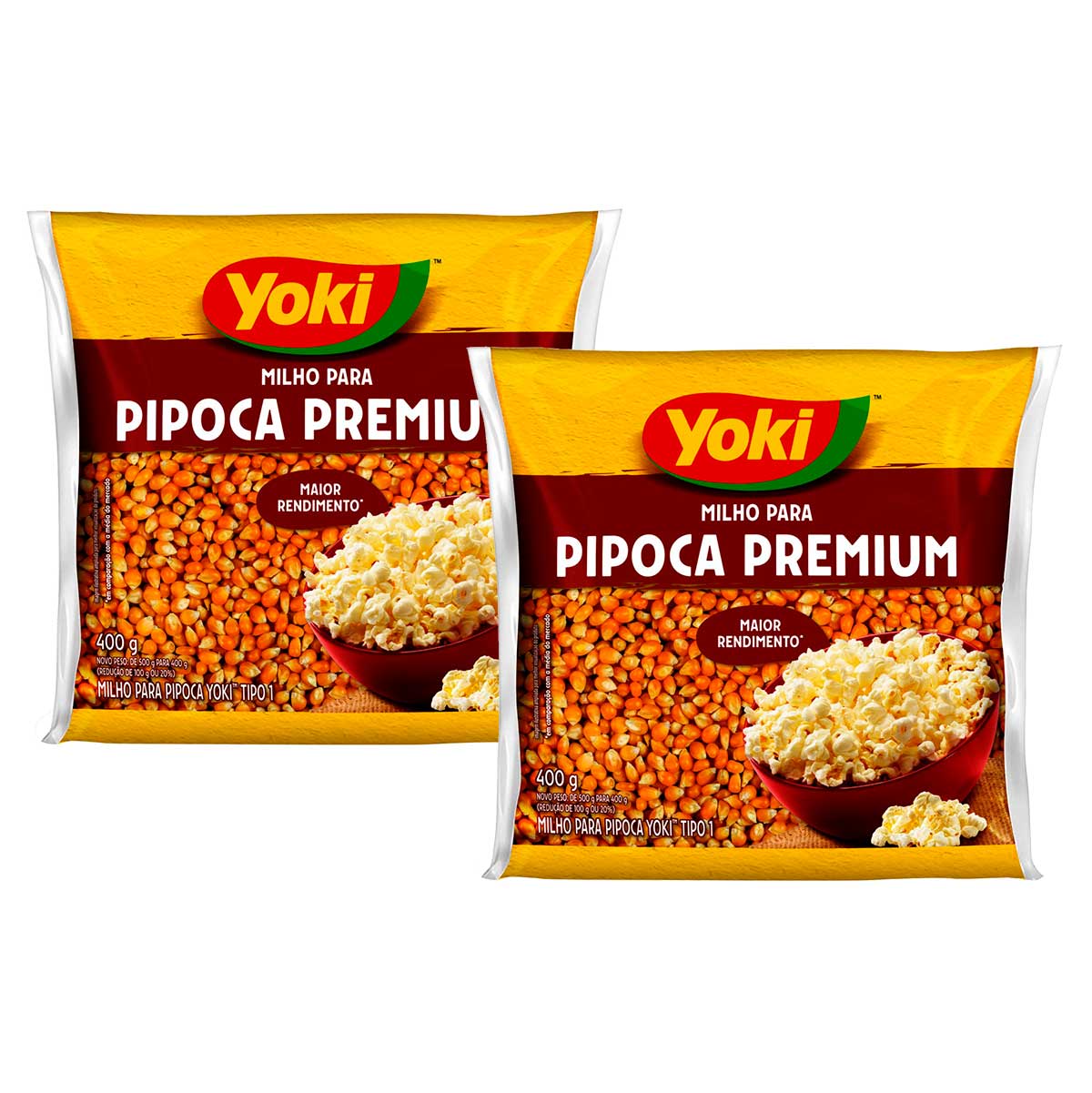 Milho para Pipoca Tipo 1 Yoki Premium 400g 2 Unidades