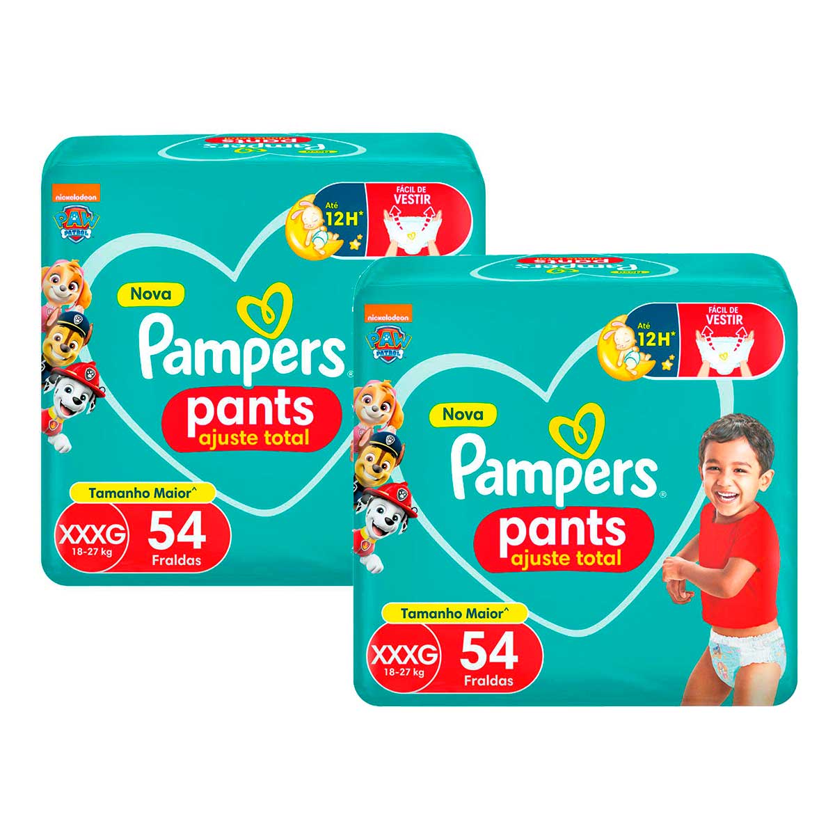 Fralda Descartável Infantil Pants Pampers Ajuste Total XXXG Pacote 54 Unidades 2 Unidades