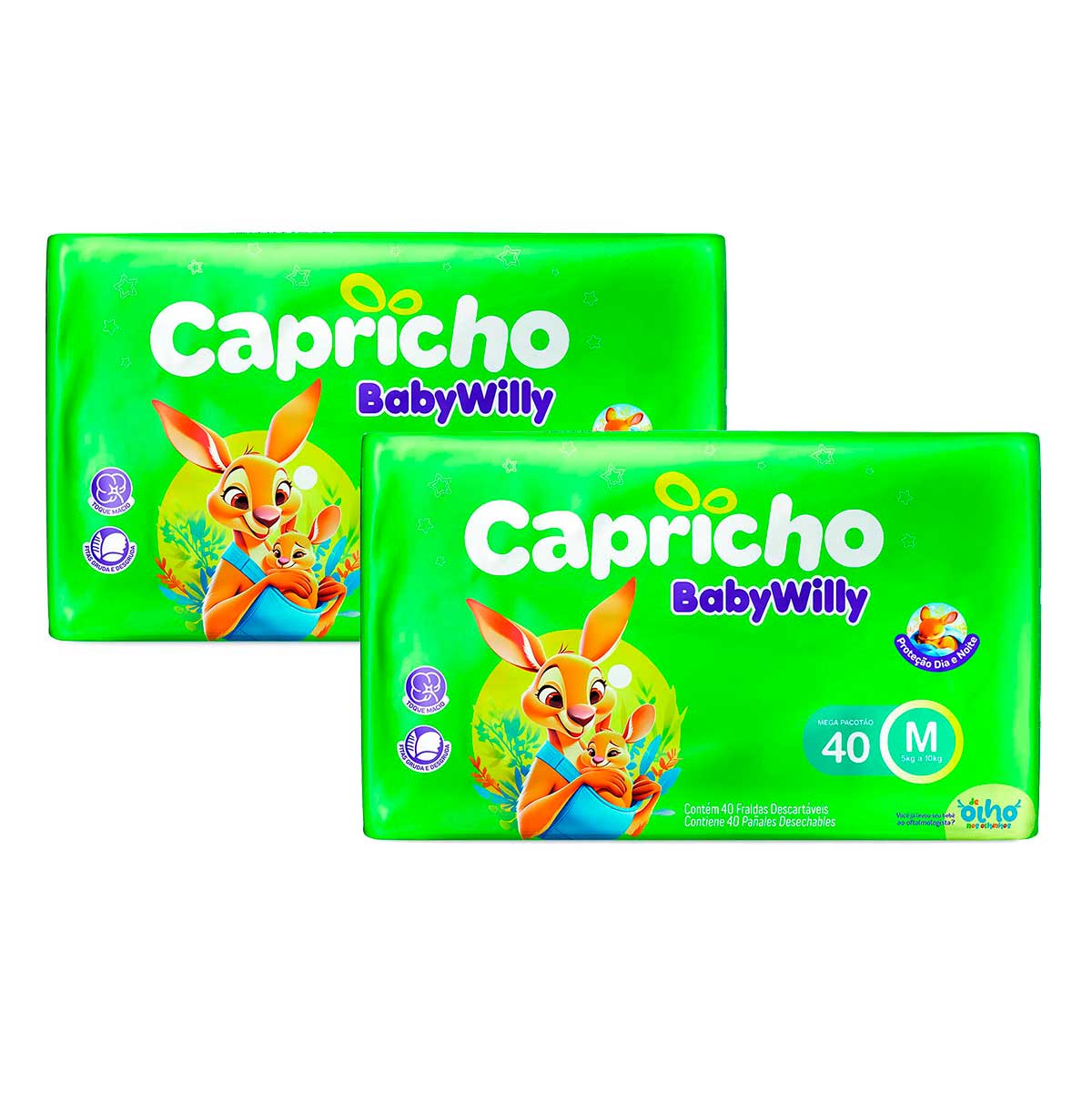 Fralda Capricho Baby Willy Mega M 40un 2 Unidades