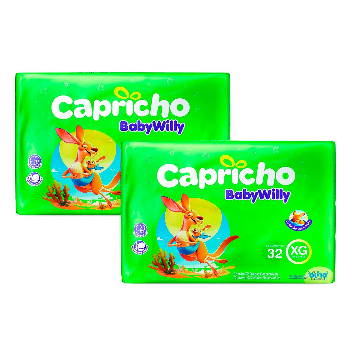 Fralda Capricho Baby Willy Mega XG 32un 2 Unidades