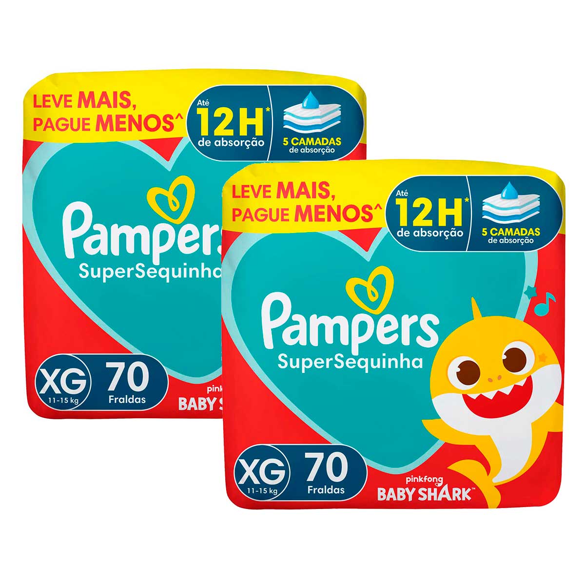Fralda Pampers Supersequinha XG 70 Unidades 2 Unidades