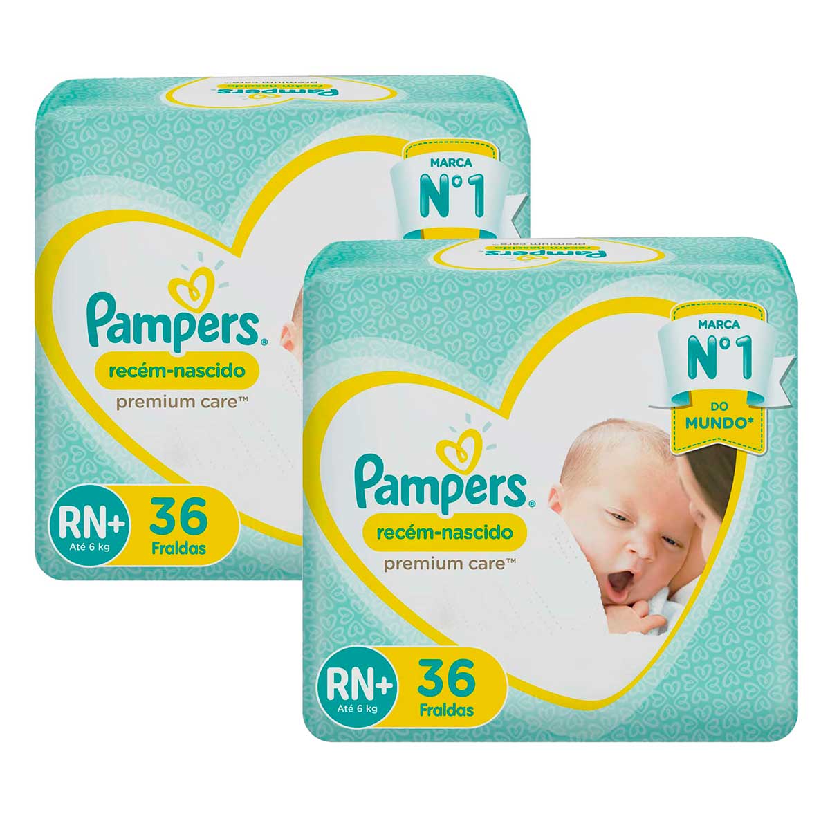 Fraldas Pampers Recém-Nascido Premium Care RN+ 36 Unidades 2 Unidades