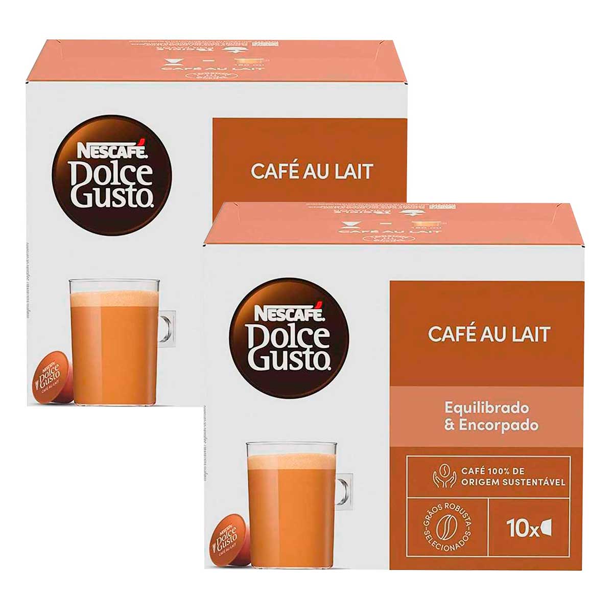 Café em Cápsula NESCAFÉ DOLCE GUSTO Café Au Lait 10 Cápsulas 2 Unidades
