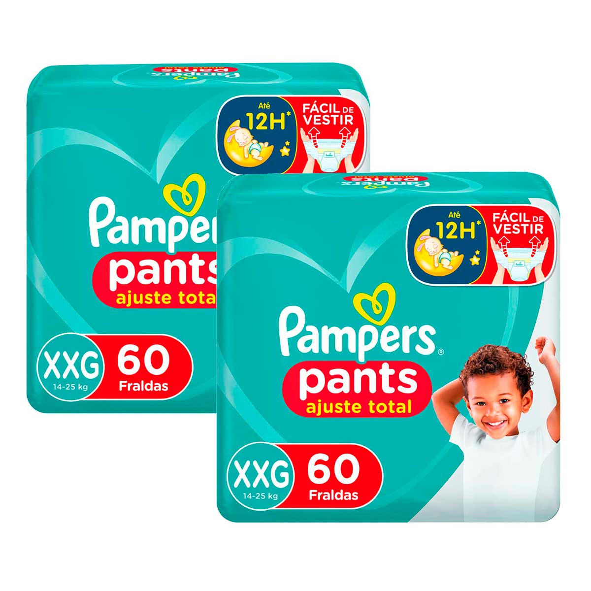 Fralda Pampers XXG Pants Ajuste Total 60 unidades 2 Unidades
