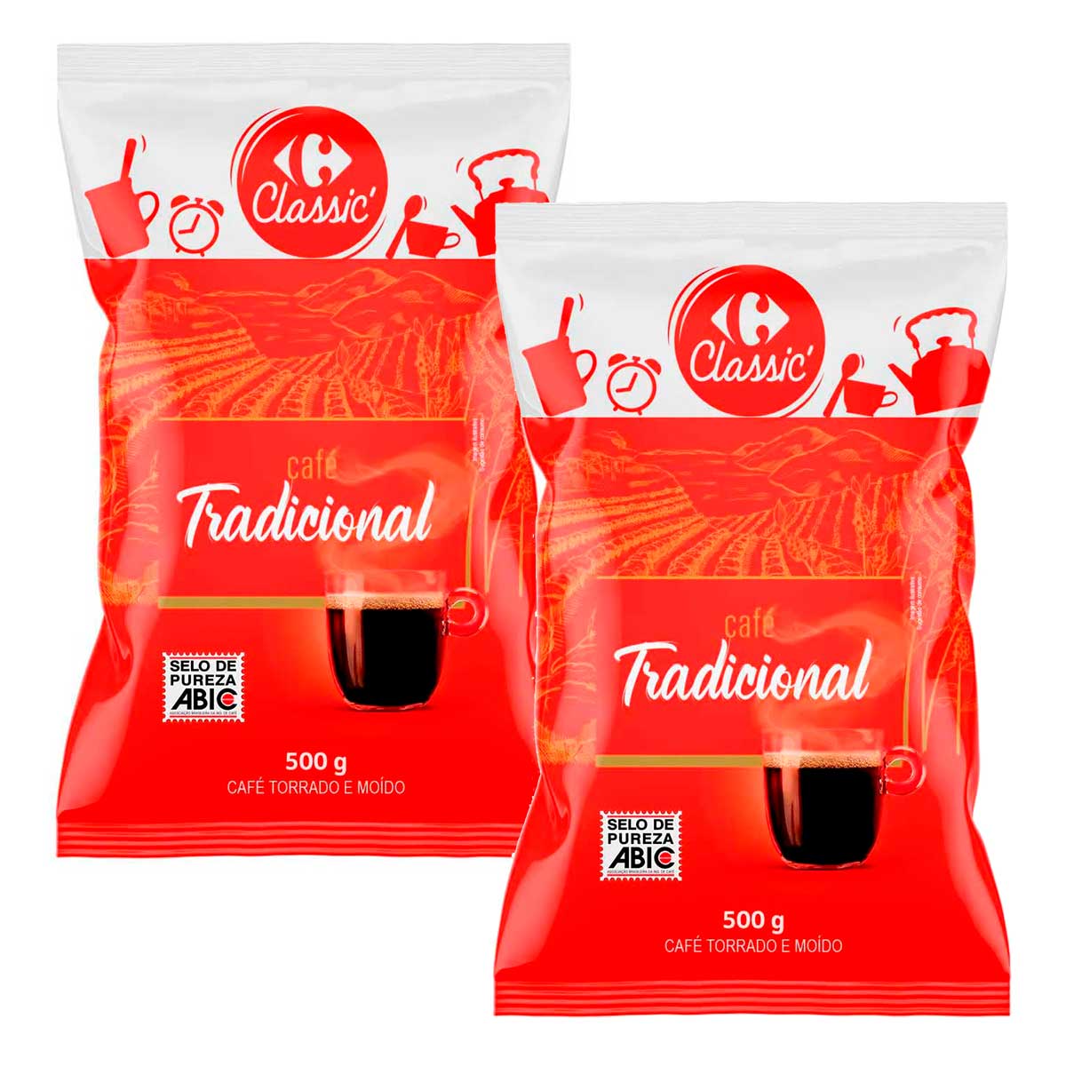 Café Torrado Moído Tradicional Carrefour 500 g 2 Unidades