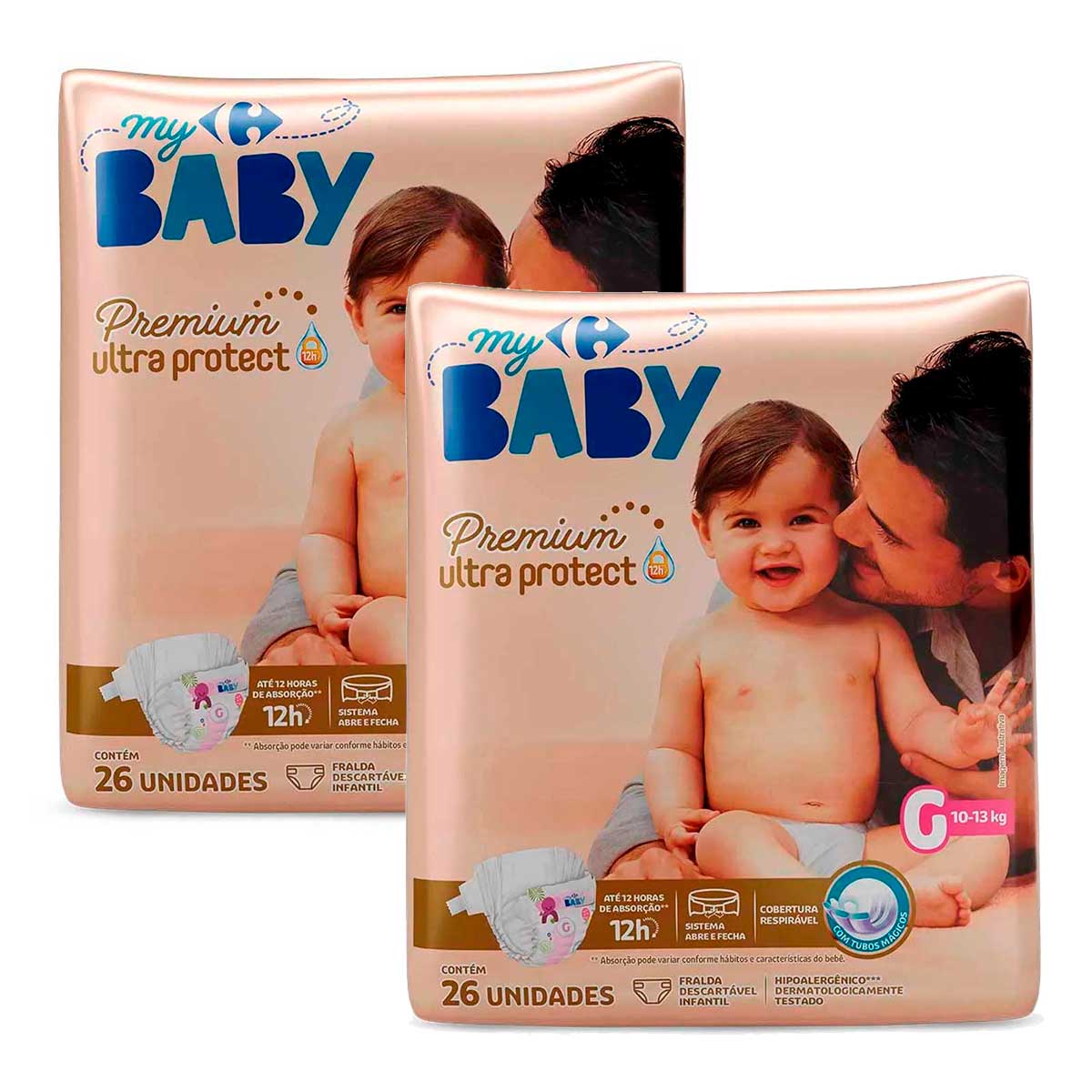 Fralda Descartável Carrefour Tamanho G My Baby 26 Unidades 2 Unidades
