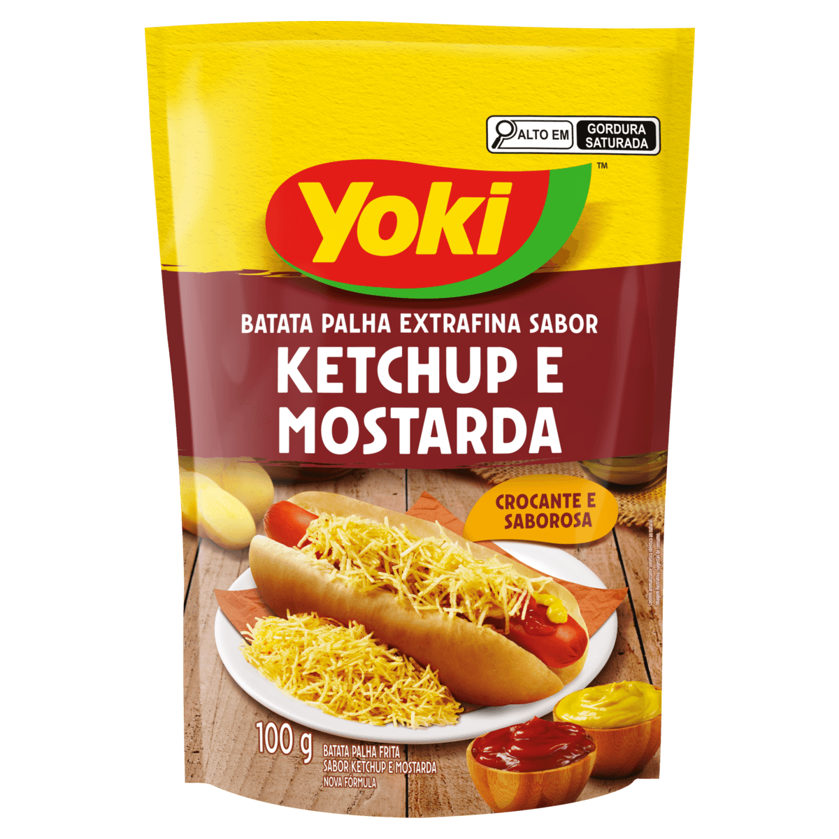 Batata Palha Extrafina Ketchup e Mostarda Yoki Sachê 100g