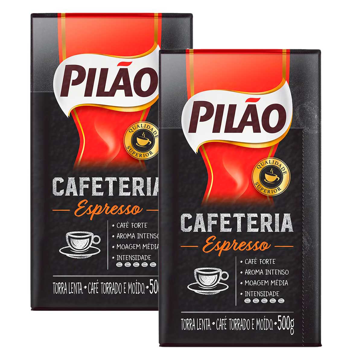 Café Torrado e Moído a Vácuo Espresso Pilão Cafeteria Pacote 500 g 2 Unidades