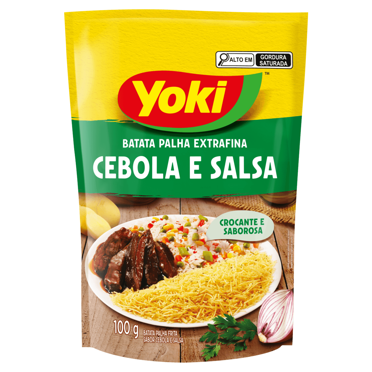 Batata Palha Extrafina Cebola e Salsa Yoki Sachê 100g