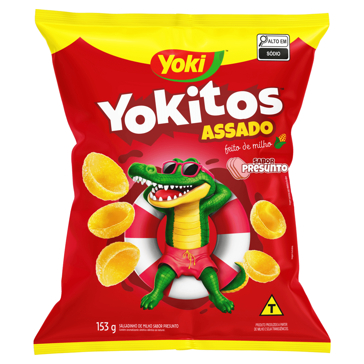 Salgadinho de Milho Conchinha Presunto Yoki Yokitos Pacote 153g