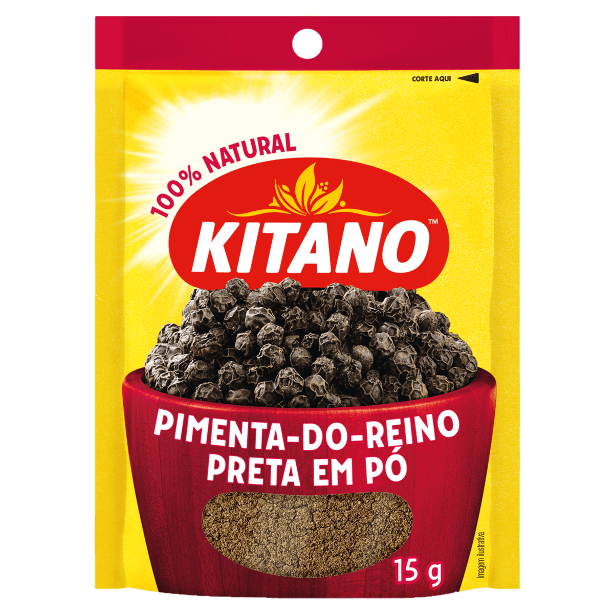 Pimenta-do-Reino Preta Pó Kitano Pacote 15g