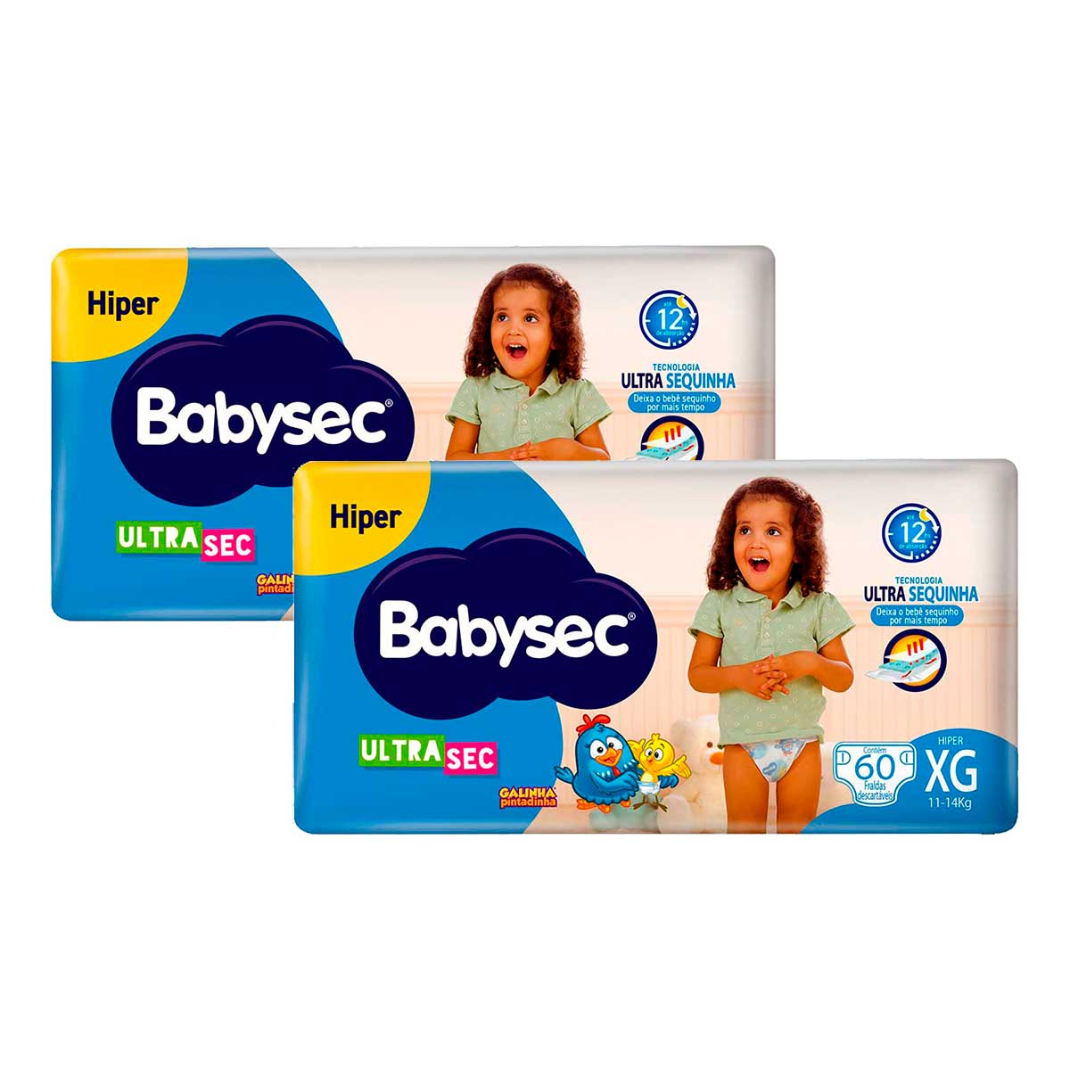 Fralda Descartável Babysec Ultra Hiper XG com 60 Unidades 2 Unidades