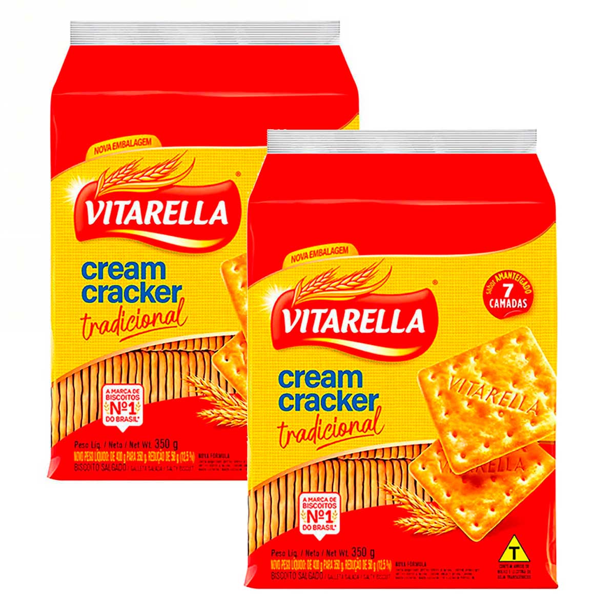 Biscoito Cream Cracker Amanteigado Vitarella 350g 2 Unidades