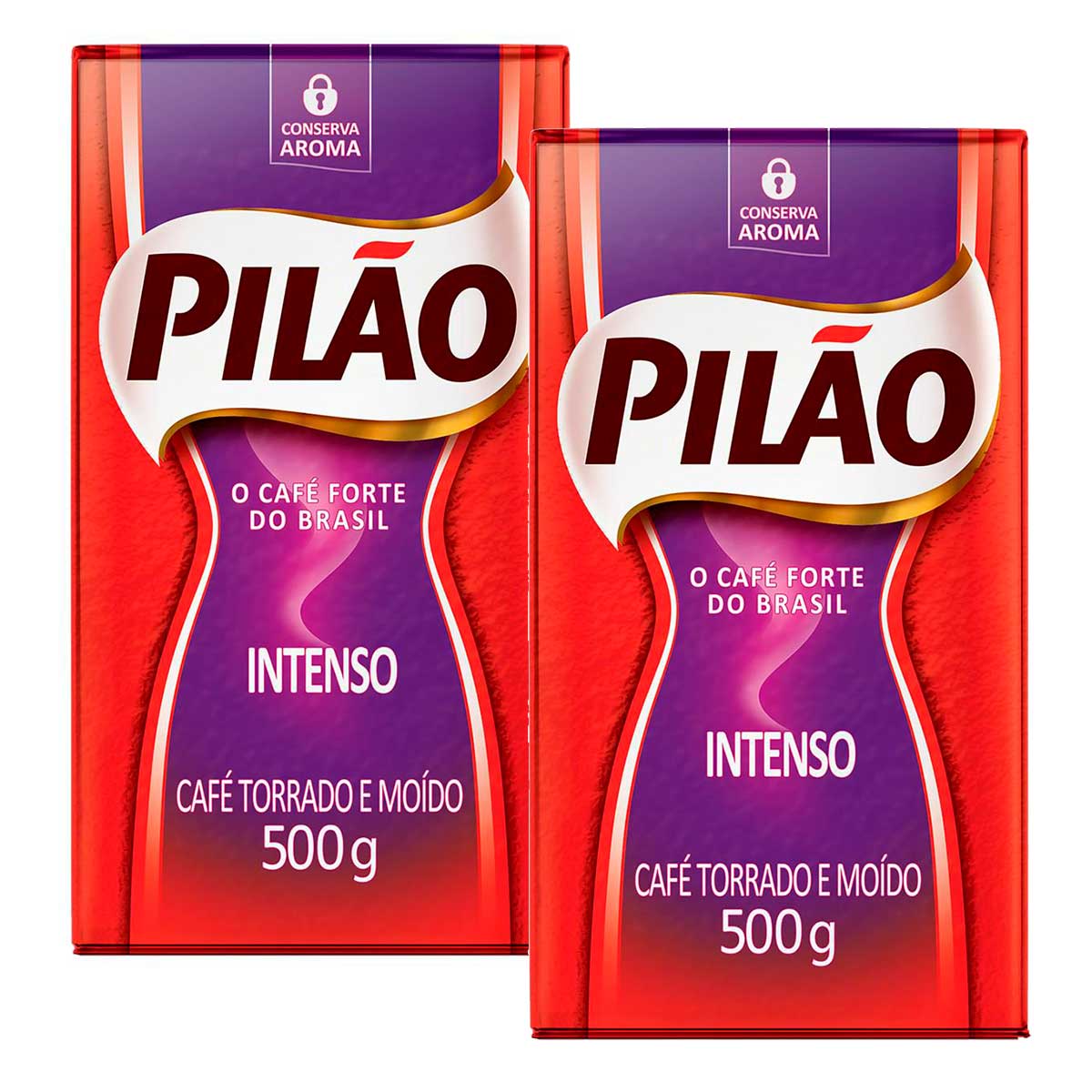 Café Torrado e Moído Pilão Intenso Vácuo 500 g 2 Unidades