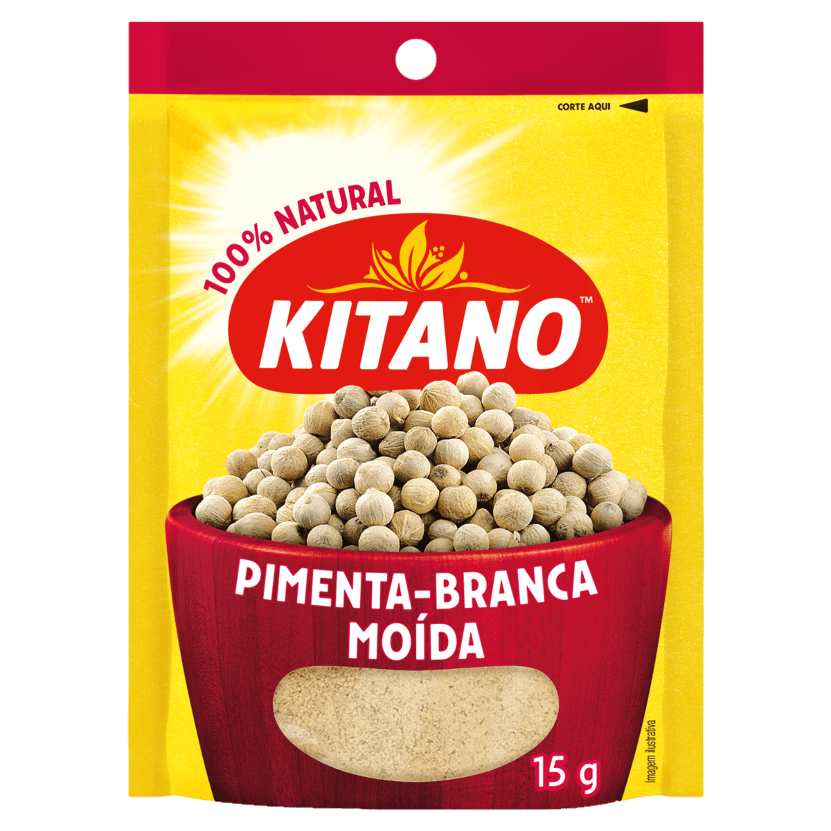 Pimenta-Branca Moída Kitano Pacote 15g