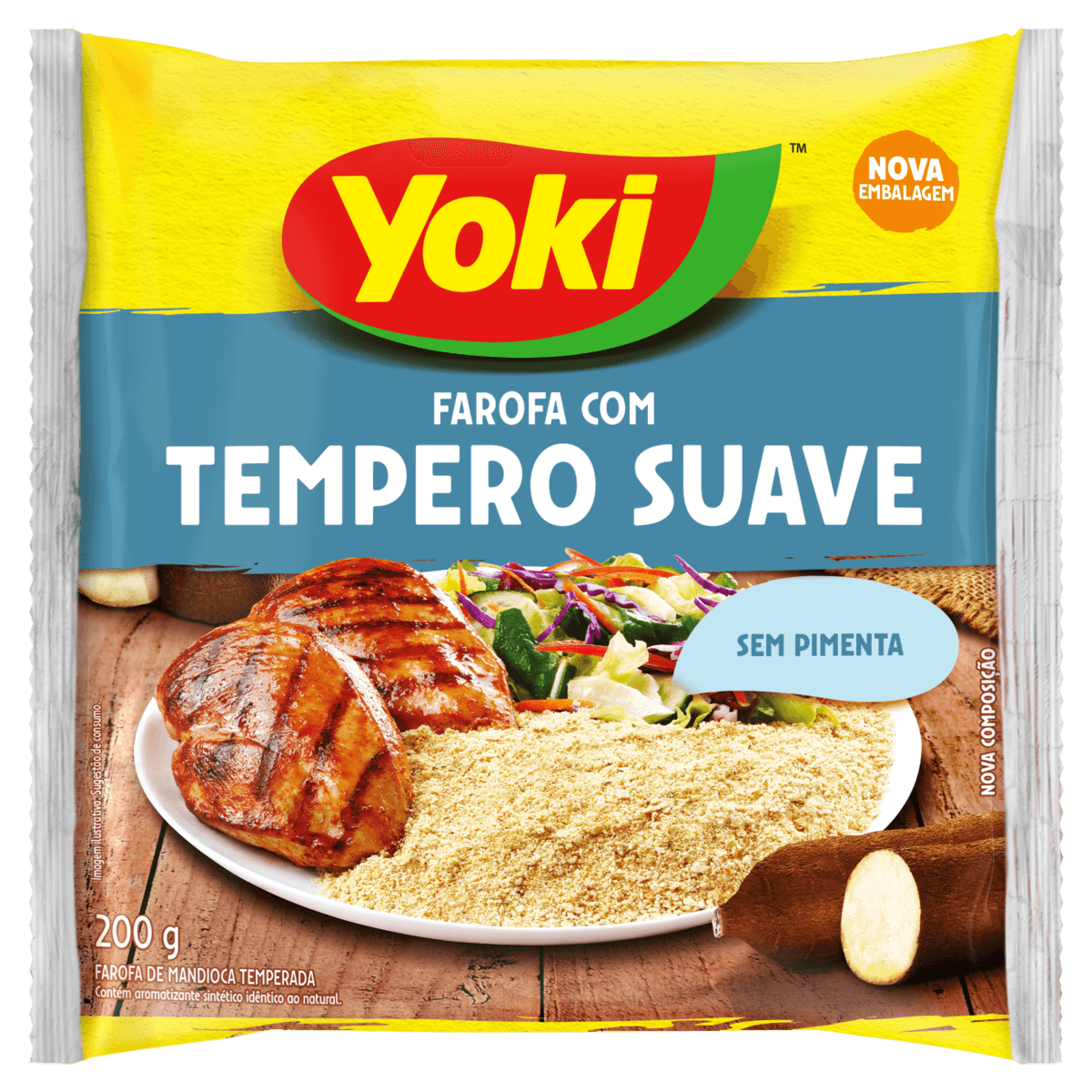 Farofa de Mandioca Yoki com Tempero Suave Pacote 200 g