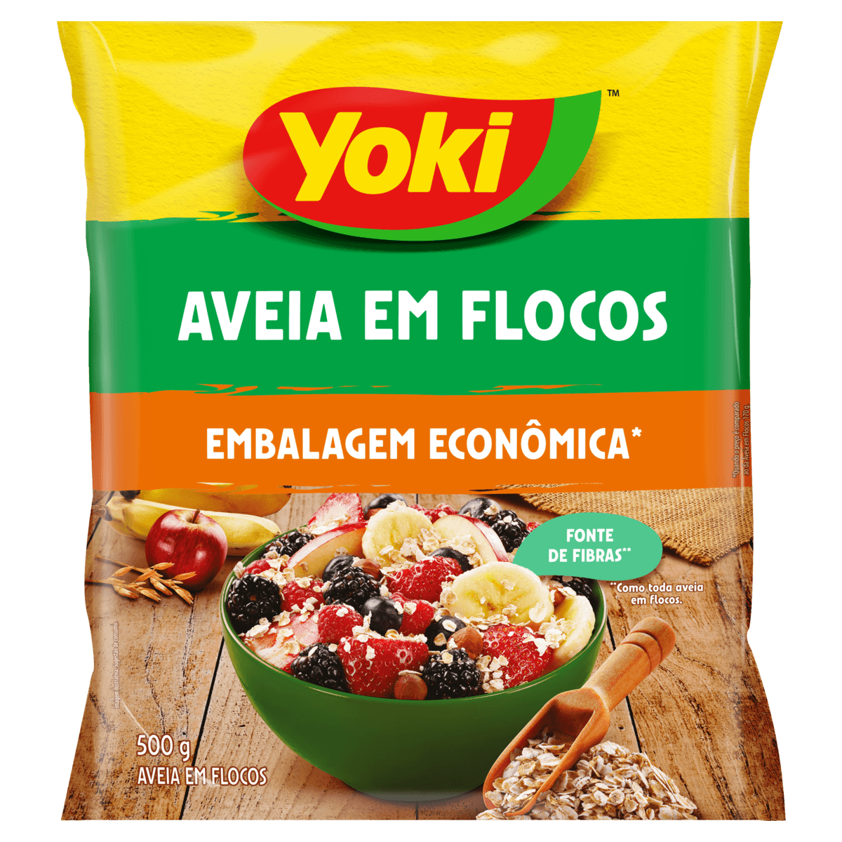 Aveia em Flocos Yoki Pacote 500 g Embalagem Econômica
