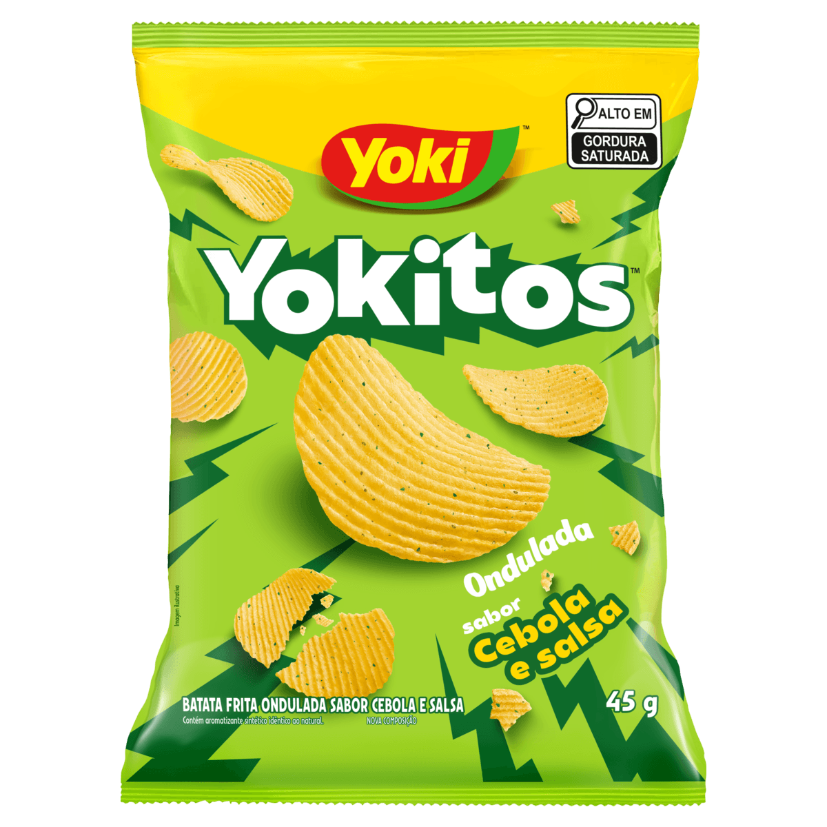 Batata Frita Ondulada Cebola e Salsa Yoki Yokitos Pacote 45 g