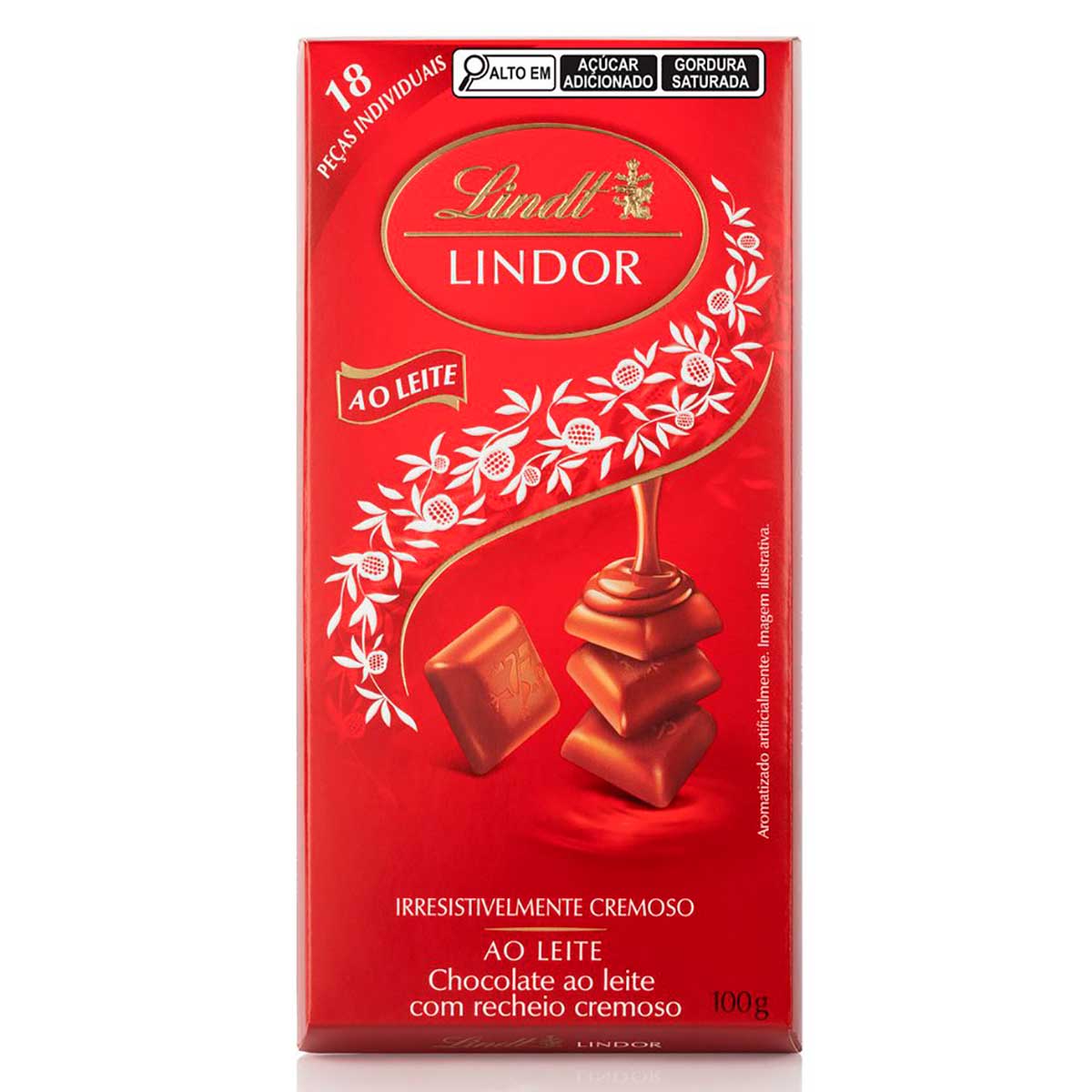 Chocolate Lindt Lindor Singles Ao Leite 100g Com 18 unidades