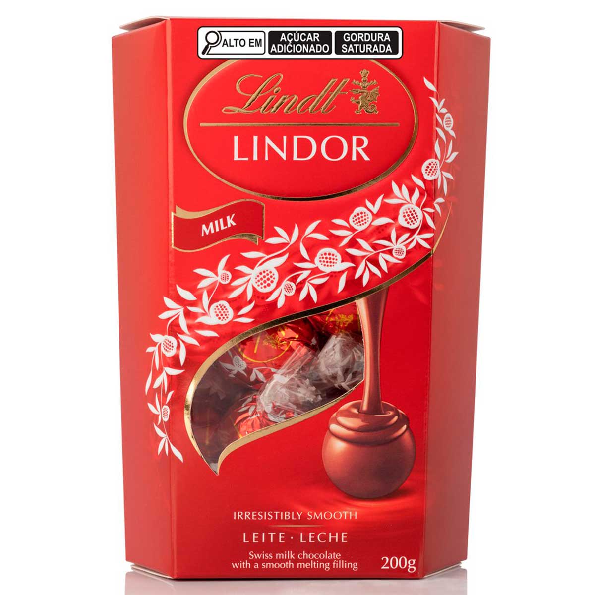 Caixa de Bombons Chocolate Lindt Lindor Ao Leite 200g Com 16 unidades